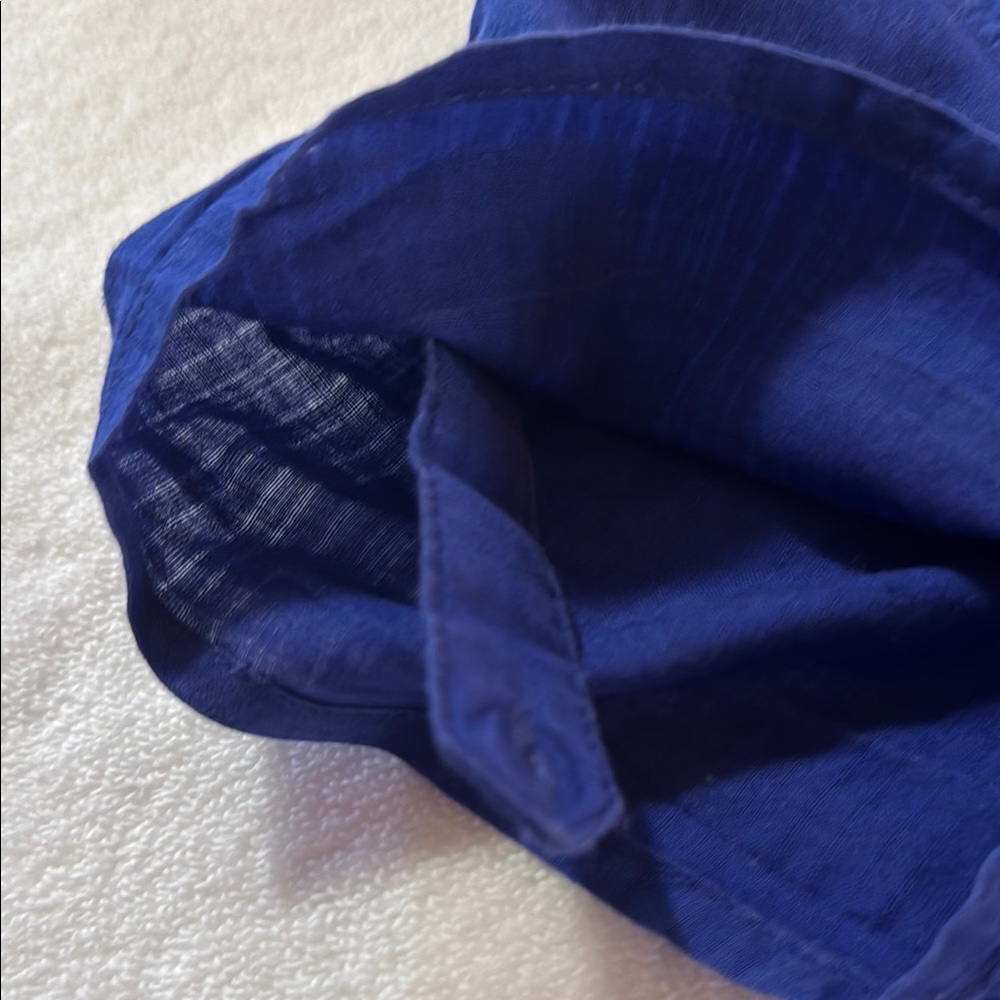 Blue Button-Up Women's Top - Picture 8 of 12